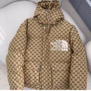 Gucci Tan Monogram Hooded Jacket